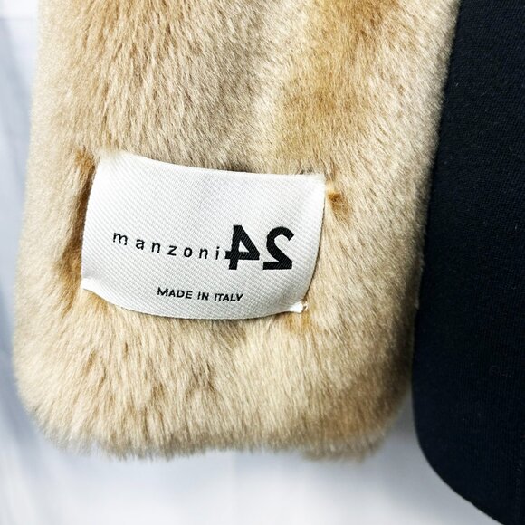 Monzoni24 Italian Shearling Leather Jacket Lambskin Suede Sz. 8  Camel - Picture 5 of 16